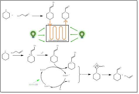 图4 哌啶的N-甲酰化光催化合成路线